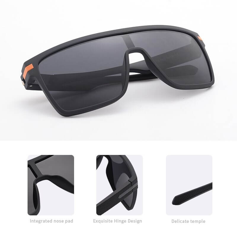 Stylish Male Oversized Square Sunglasses SF0660 with flexible frame and polarized TAC lenses for unisex UV400 protection.