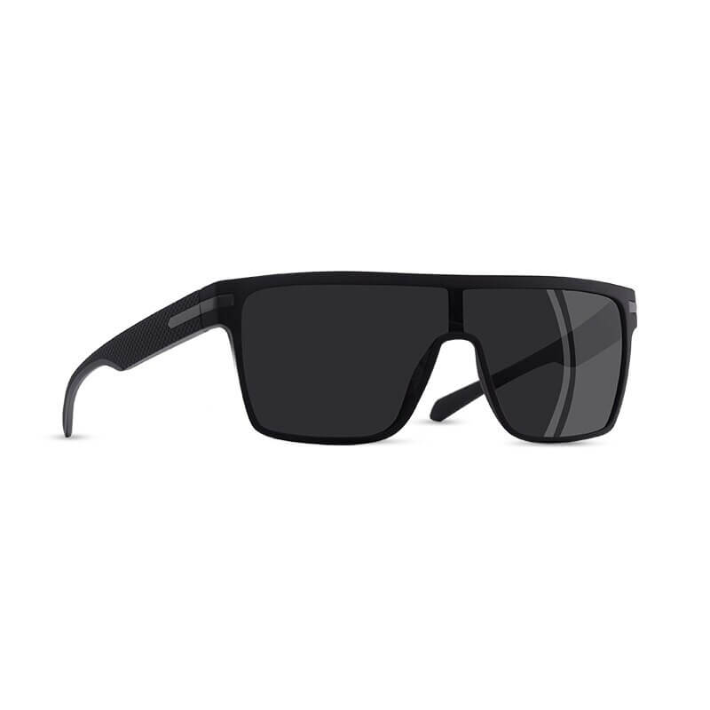 Stylish male oversized square sunglasses, flexible frame, polarized TAC lenses, UV400 protection, unisex black design SF0660