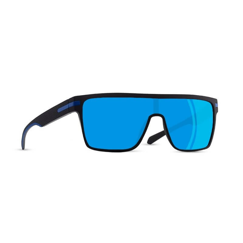 Stylish male oversized square sunglasses SF0660 with flexible frame and blue polarized lenses, offering UV400 protection and comfort.