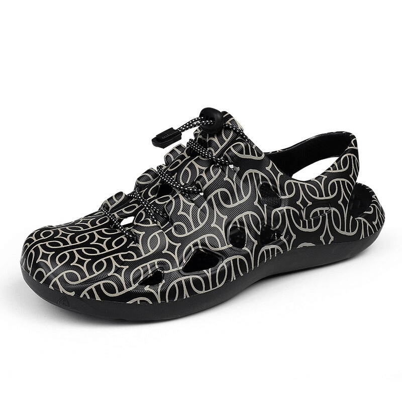 Stylish Men's Lightweight Quick Dry Clogs SF1109 with unique pattern design, ideal for casual wear, slip-on comfort.