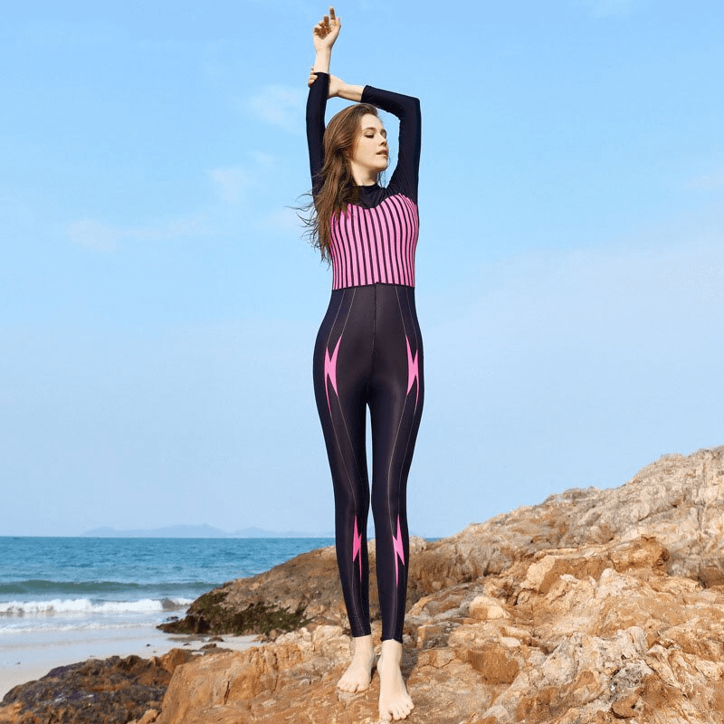 Stylish One-Piece Quick-Drying Women's Long-Sleeve Wetsuit - SF0935 - SF0936