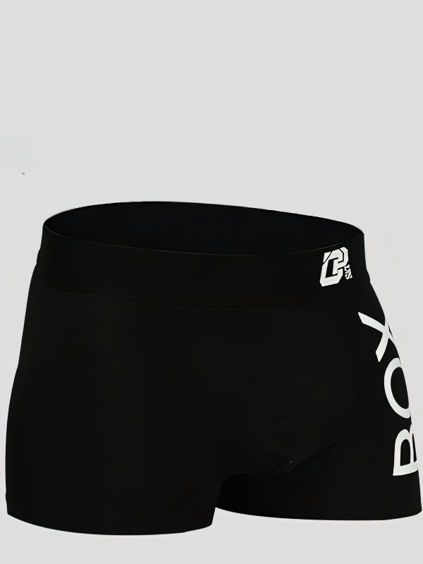 Stylish soft sports men's boxers in black, solid pattern for comfort and breathability. 100% cotton underwear for sleek look. SF0727