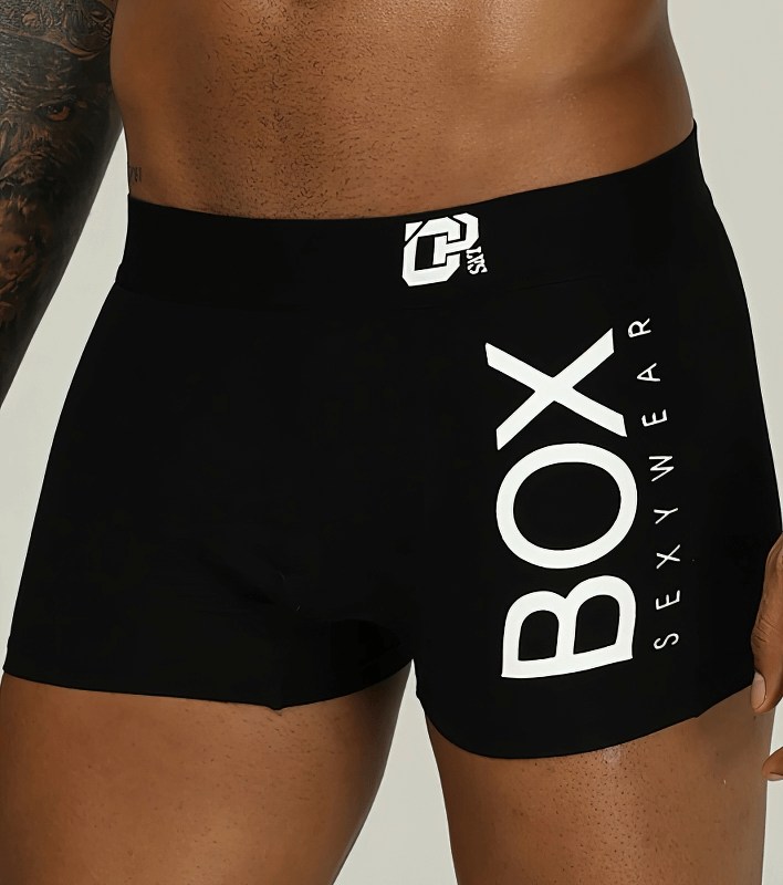 Stylish Soft Sports Men's Boxers - 100% Cotton Comfort and Breathability for a Sleek Sporty Look SF0727 - Black Solid Pattern