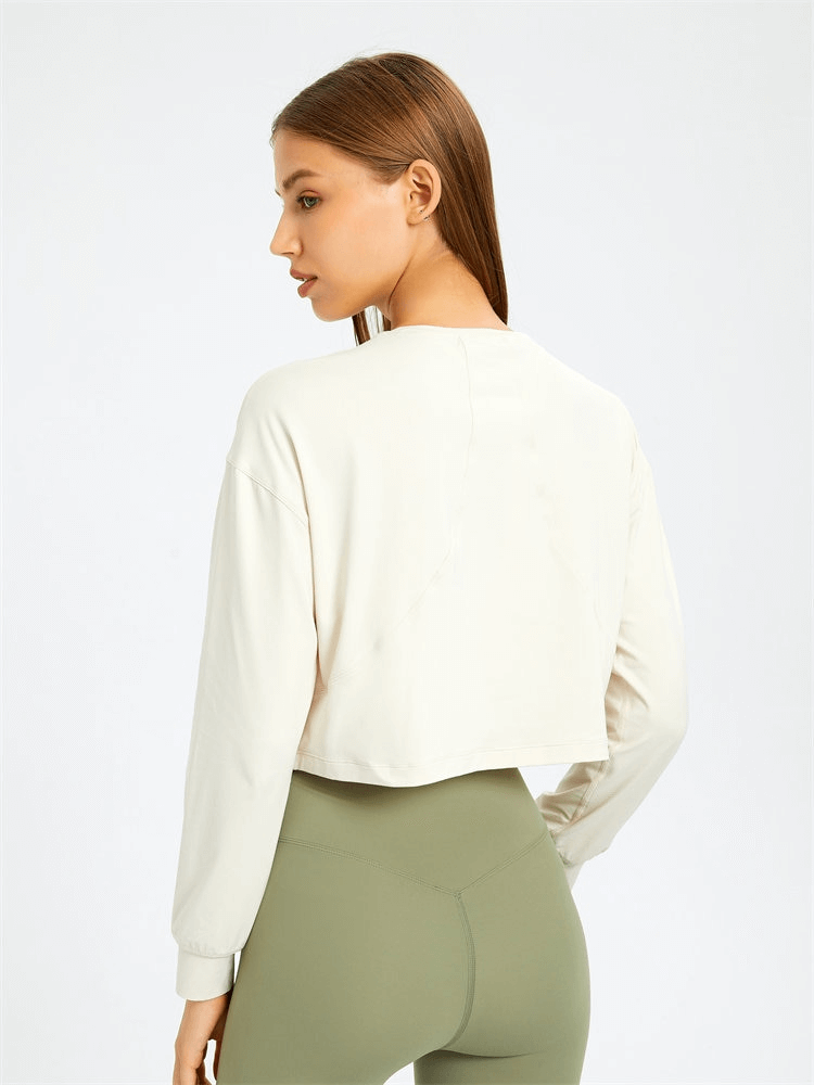 Stylish Sport Short Women's Sweatshirt with Long Sleeves - SF1145