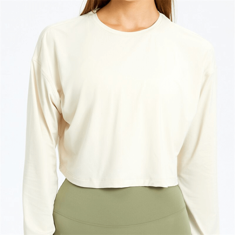 Stylish Sport Short Women's Sweatshirt with Long Sleeves - SF1145