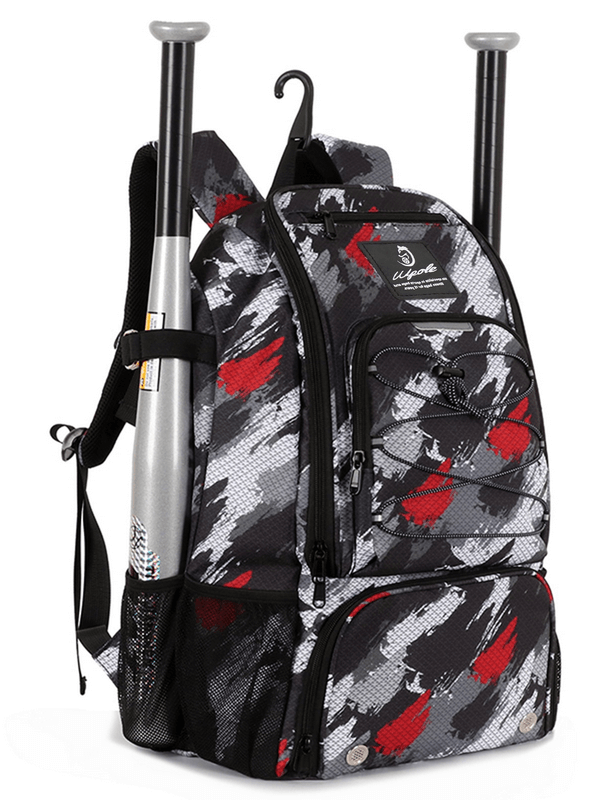 Stylish sports backpack SF0921 with spacious pockets, camouflage design, ideal for training, featuring bat holders and comfy straps.