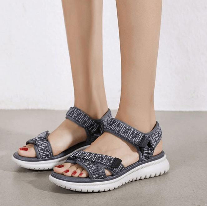Women's stylish sports soft sandals with adjustable fasteners, featuring durable rubber outsole and hook and loop closures for summer.