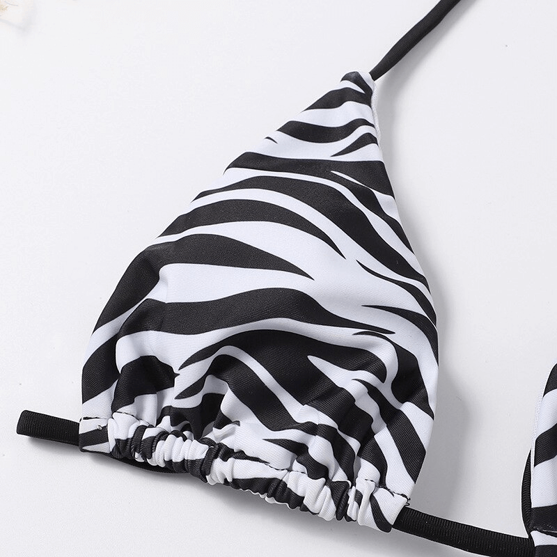 Stylish Striped Women's Bikini Swimwear with Ties with Pushup Effect - SF1052