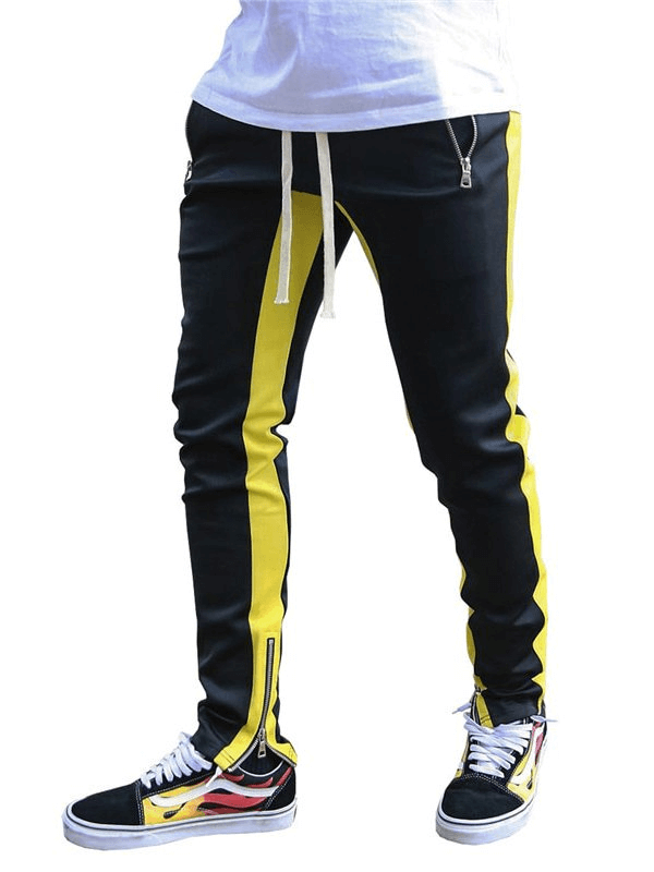 Stilvolle zweifarbige Sport-Jogginghose für Herren mit Reißverschlusstaschen – SF1133 