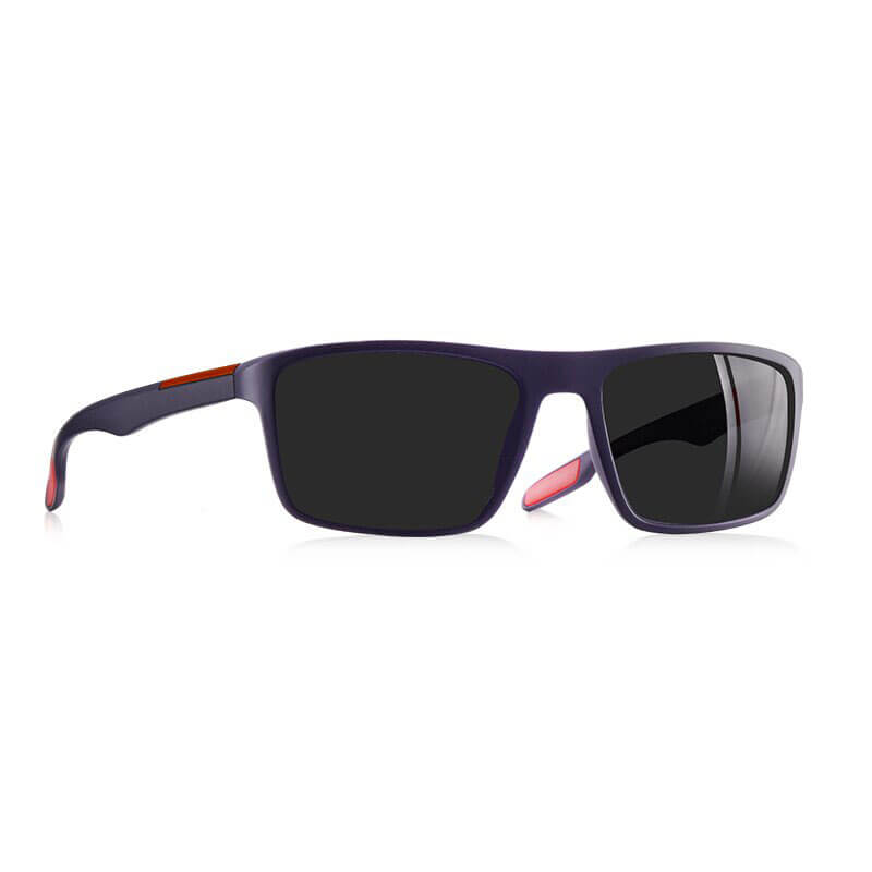Stylish ultralight square-framed sunglasses for men SF0960, UV protection, anti-reflective, TAC lenses, black frame.