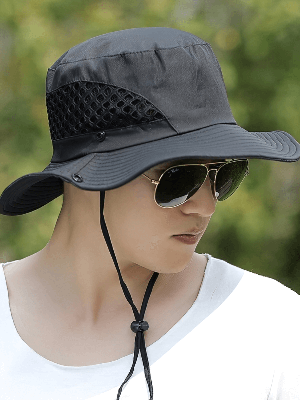 Stylish unisex breathable sun hat SF0596 with adjustable brim, perfect for outdoor activities and travel. Casual polyester design.