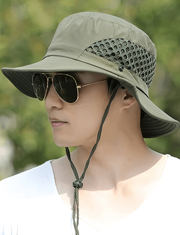 Stylish unisex breathable sun hat with adjustable brim, in casual polyester, perfect for outdoor adventures. Gender-neutral travel hat.