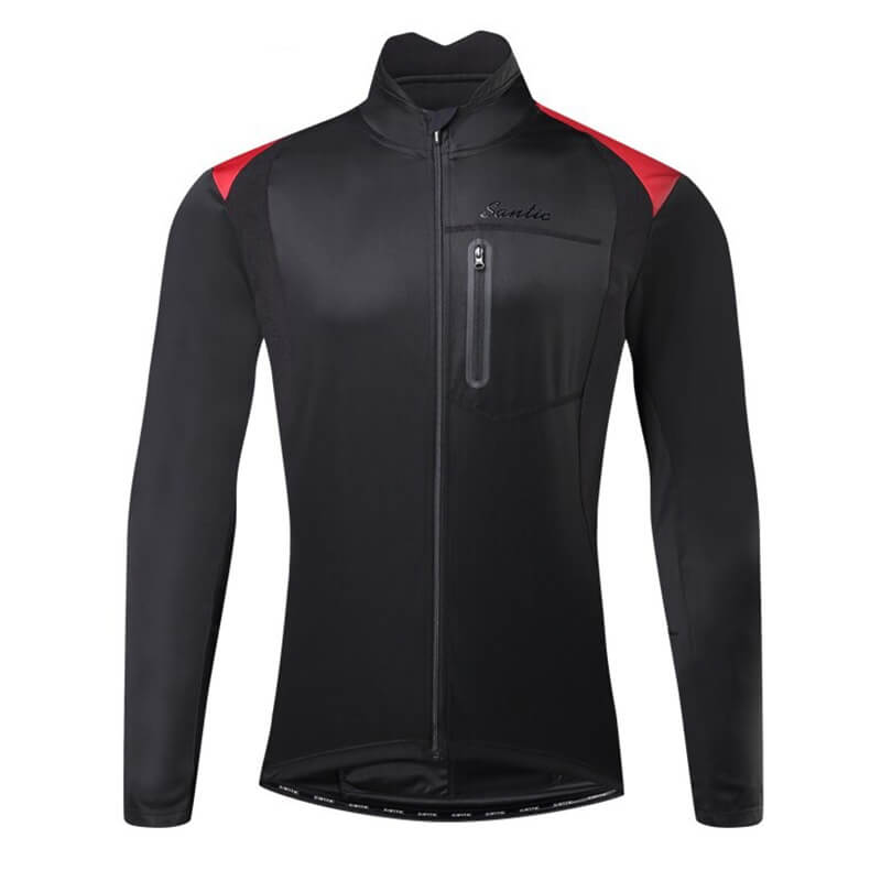 Stylish warm bike jacket for men with high slit pockets, turn-down collar, and windproof, breathable fabric, model SF0715.