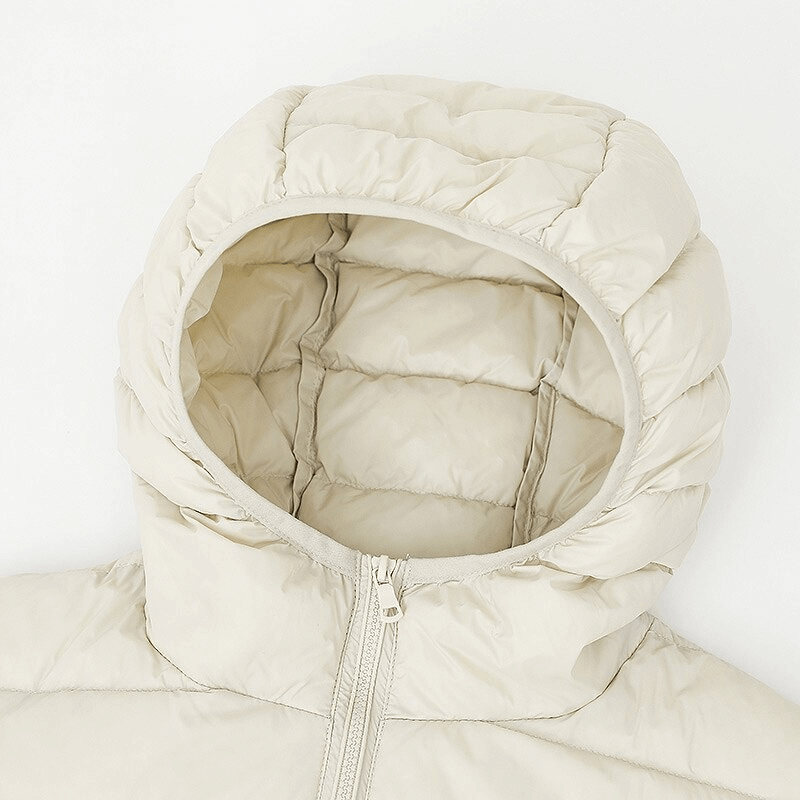 Stylish Women's Down Jacket with Hood SF0108 - Lightweight, windproof, waterproof design for outdoor comfort and warmth.