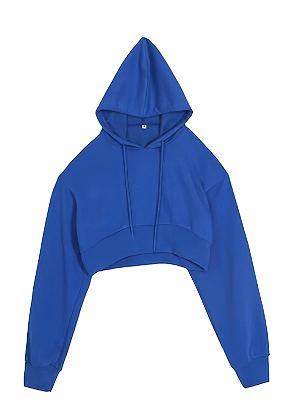 Stylischer Damen-Sport-Hoodie / verkürztes, langärmeliges Sweatshirt mit Bündchen – SF0091 