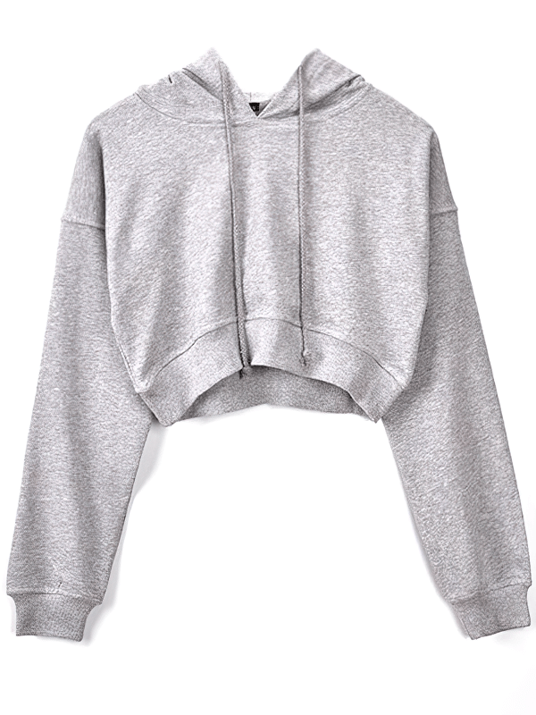 Stylish Women's Sports Hoodie / Cropped Long Sleeves Cuffed Sweatshirt - SF0091