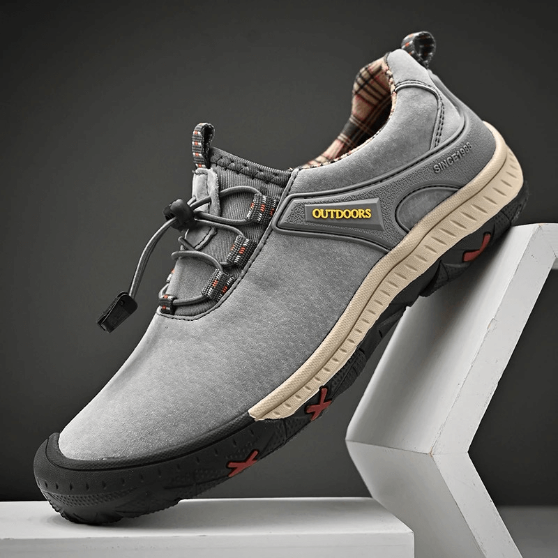 Chaussures de randonnée antidérapantes en cuir suédé pour hommes avec bande élastique - SPF0719 