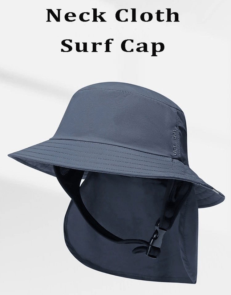 Sun Protection Breathable Waterproof Wide Brim Hat with Neck Cloth and Surf Cap Design