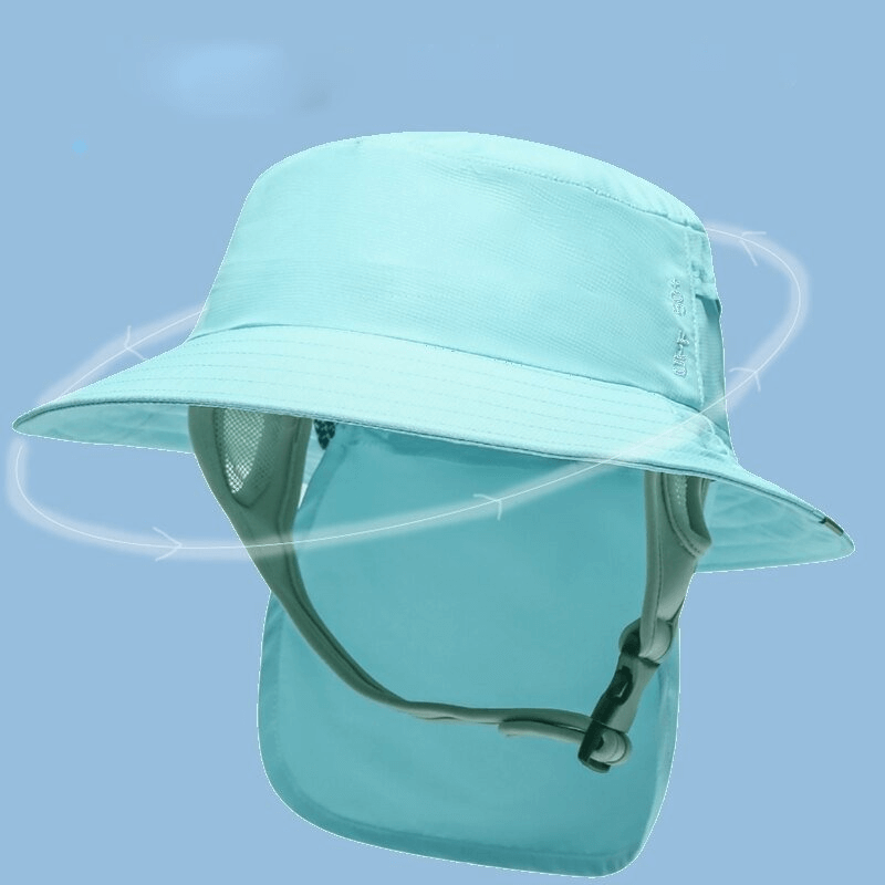 Sun protection breathable waterproof wide brim hat in teal, offering UV protection with a 7cm brim and integrated ventilation.