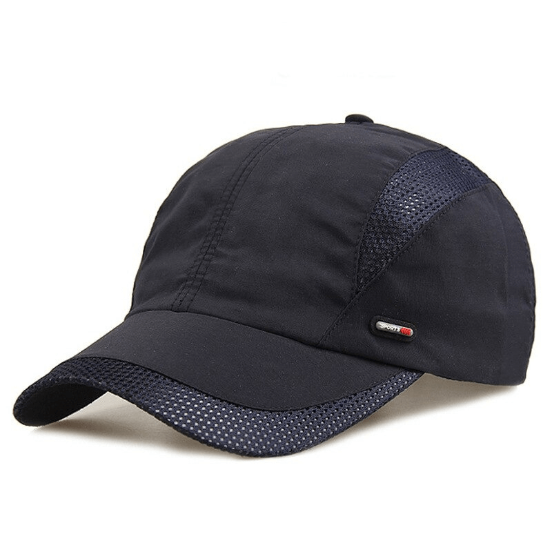 Sun Protection Fine Mesh Baseball Cap with Adjustable Metal Buckle, ideal for outdoor activities, made from polyester in solid pattern.