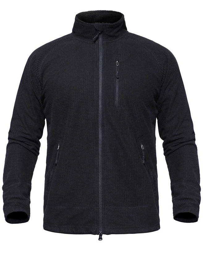 Black Tactical Lightweight Fleece Jacket for Men - Warm Army Clothing, SF0350 for style and functionality.