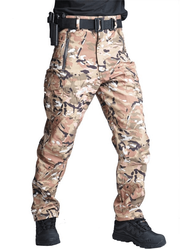 Camouflage tactical waterproof pants for men, perfect for outdoor activities, featuring thermal and windproof technology. Model SF0427.