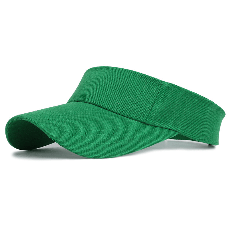 Green tennis golf visor cap with UV protection, adjustable for fit, unisex style, perfect for sports or outdoor activities.
