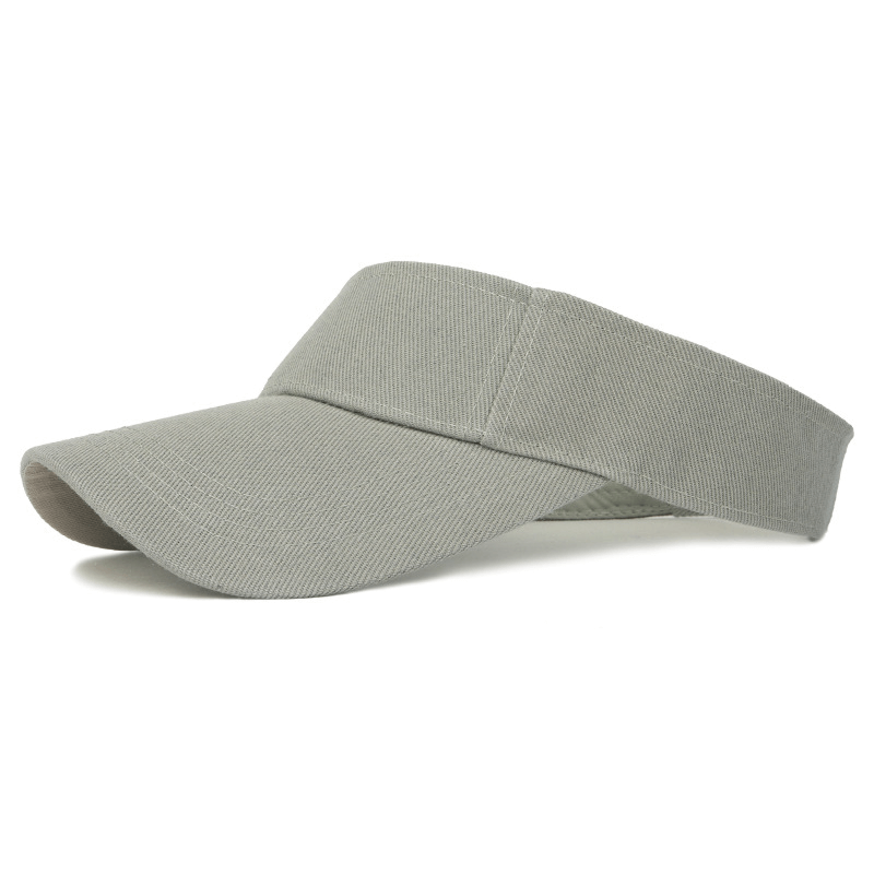 Sporty grey adjustable visor cap offering breathable cotton and UPF 30+ protection, perfect for tennis and golf enthusiasts.