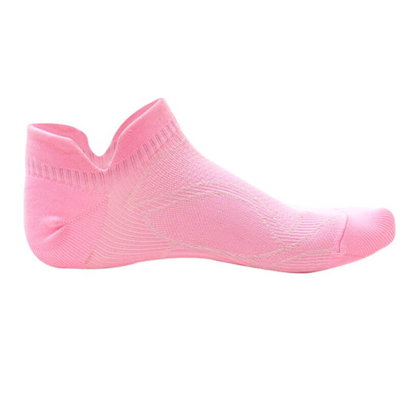 Pink thin anti-slip breathable sports sock for men and women, perfect for running with moisture-wicking mesh design.