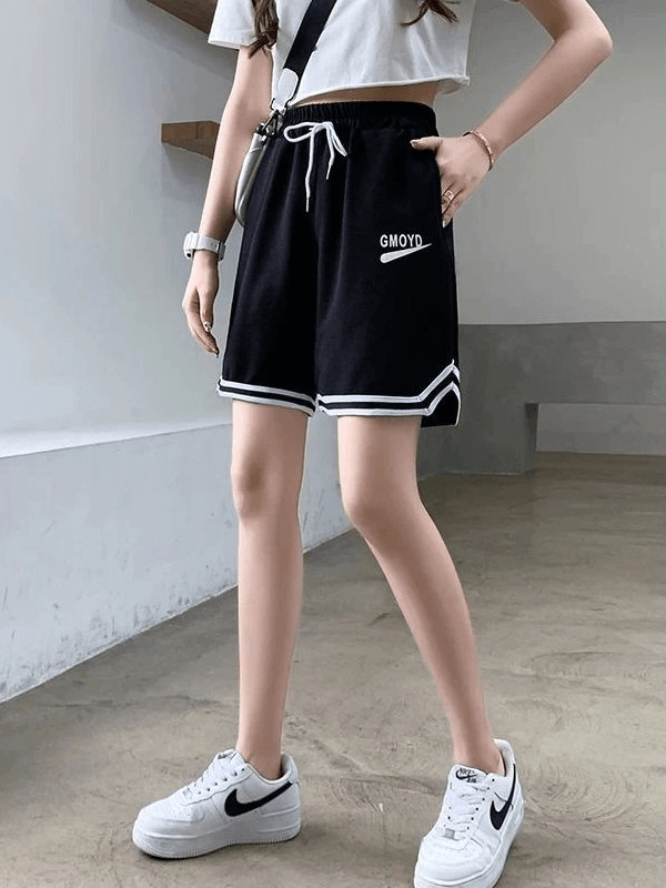 Thin Wide Elongated Women's Shorts with Side Pockets - SF0201