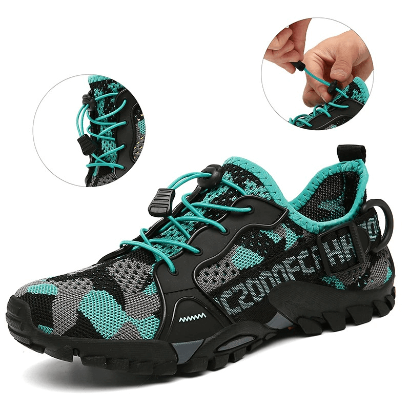 Stylish Trekking Flexible Hiking Boots with breathable mesh, lace-up closure, and durable rubber soles for men and women. SF0276.