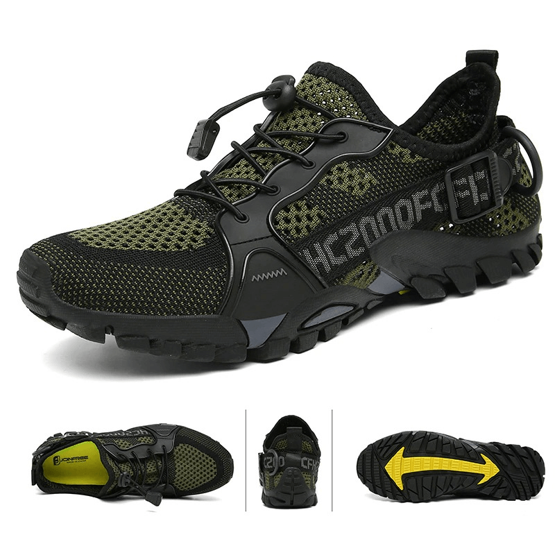 Trekking flexible hiking boots SF0276, sports breathable shoes with sturdy rubber sole and stretch fabric for comfort and performance.