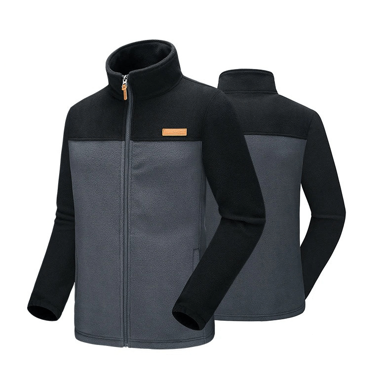 Trekking men's high-collar zipper fleece jacket SF0230, featuring windproof and breathable design, ideal for outdoor adventures.