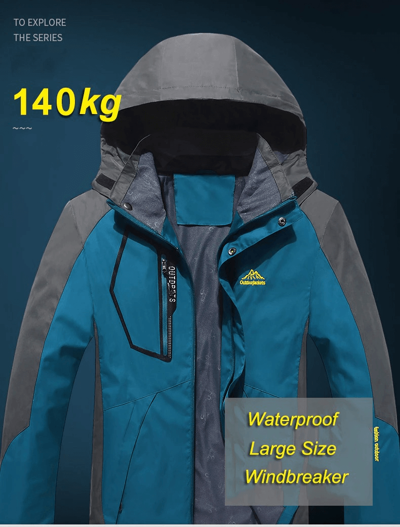 Trekking Men's Waterproof Hiking Jacket with hood, windbreaker, and hem adjuster for optimal outdoor performance, SF0522.