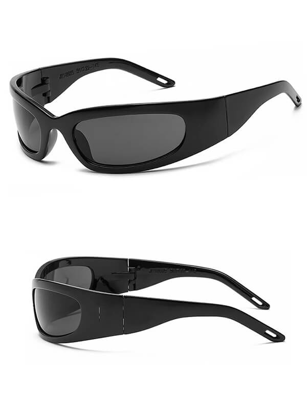 Unisex trendy rectangular sunglasses SF0534 with UV400 polycarbonate lenses, mirrored gradient design, and durable alloy frames.