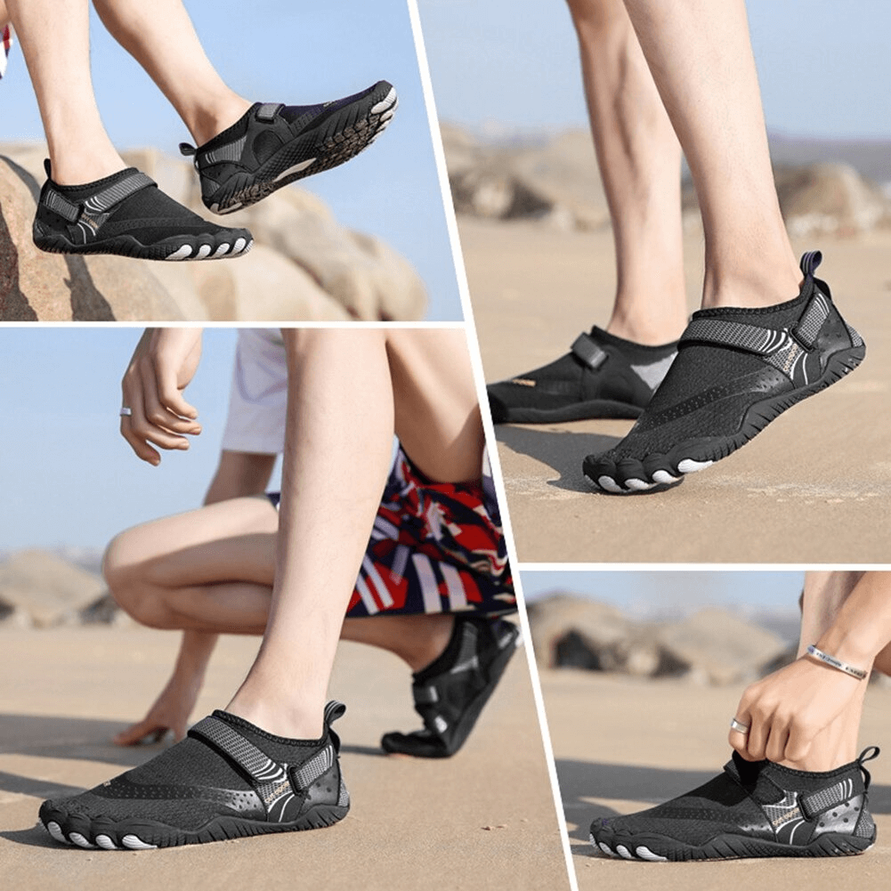 Explore in comfort with breathable, nonslip aquatic sneakers for swimming, featuring a rubber upper and EVA insole for safety.