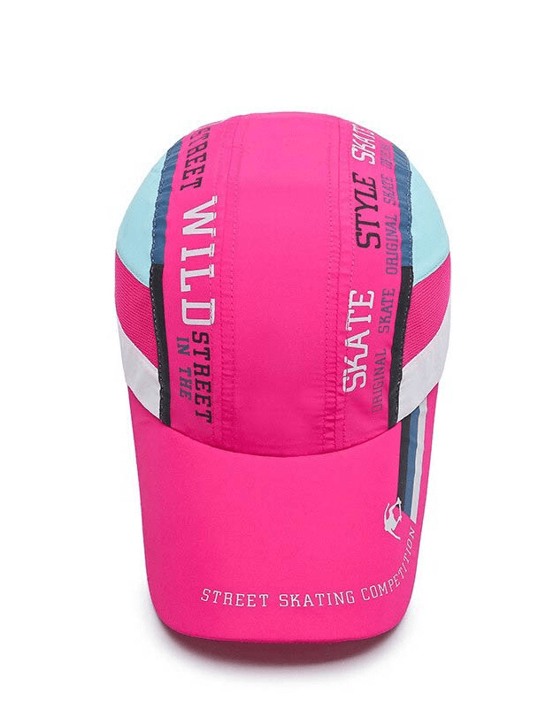 Vibrant unisex breathable pink baseball cap with sporty graphics, ideal for outdoor activities and staying cool in style.