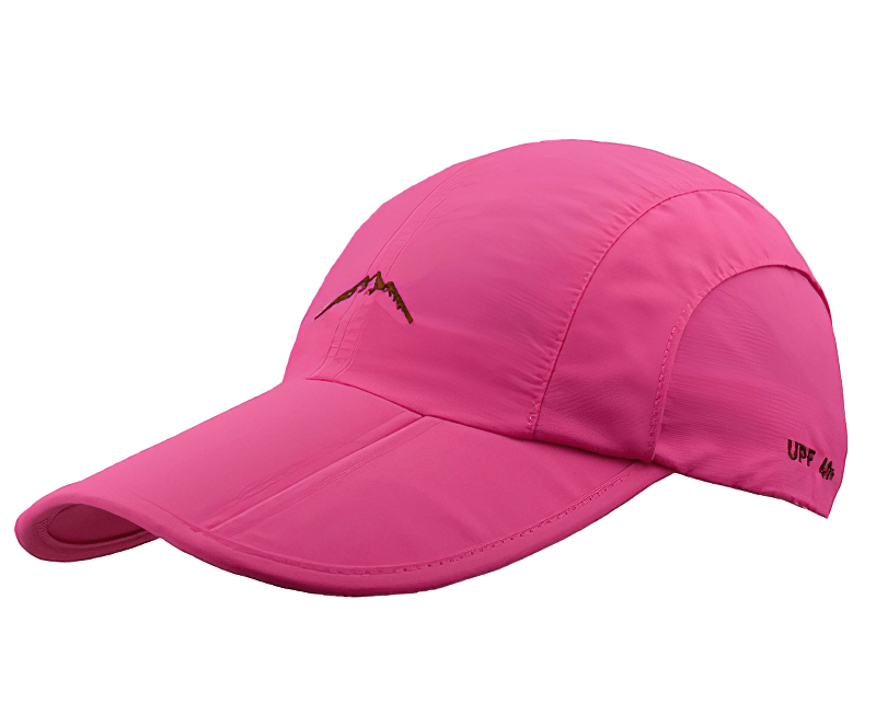 Unisex Foldable Waterproof Outdoor Sports Baseball Cap in pink, with adjustable strap, perfect for casual outdoor activities.