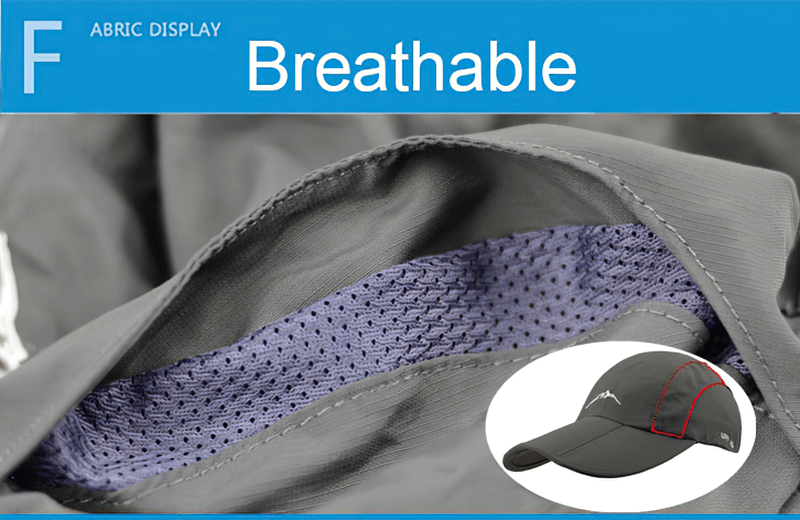 Close-up of breathable lining in unisex waterproof sports baseball cap SF0906, featuring durable fabric and casual style.