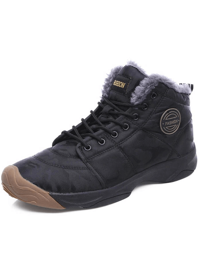Unisex Lace-Up Casual Shoes with Faux Fur / Warm Hiking Boots - SF0290