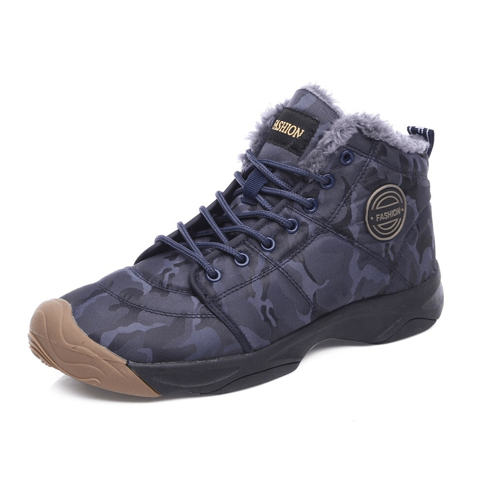 Unisex Lace-Up Casual Shoes with Faux Fur / Warm Hiking Boots - SF0290