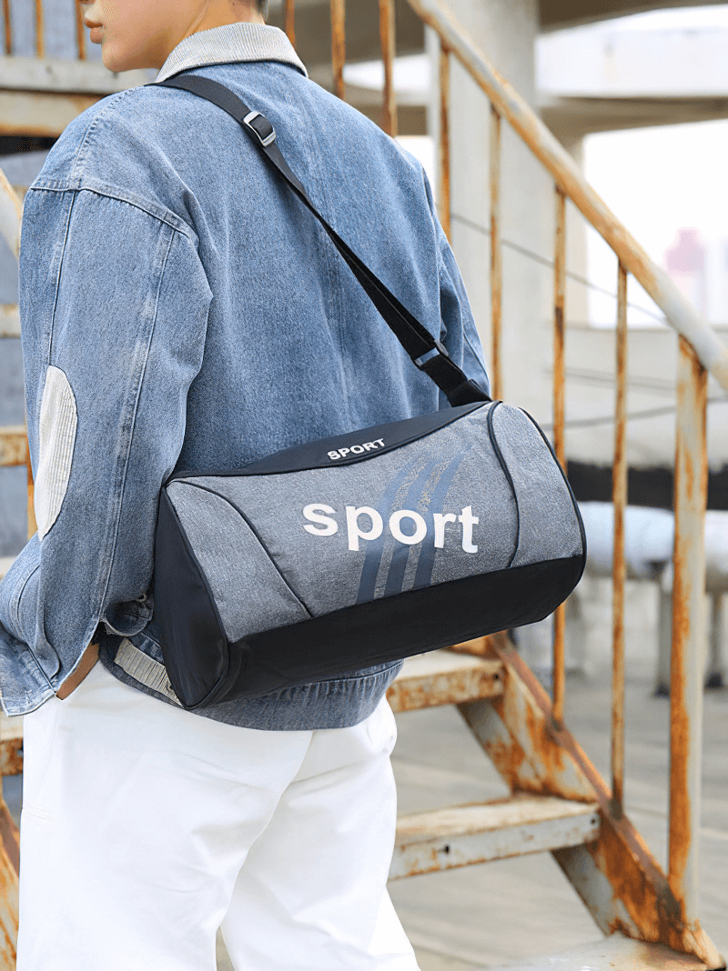 Unisex Outdoor Multifunction Hiking Sports Bag in gray, worn by person outdoors; versatile design for adventures - Model SF0783.