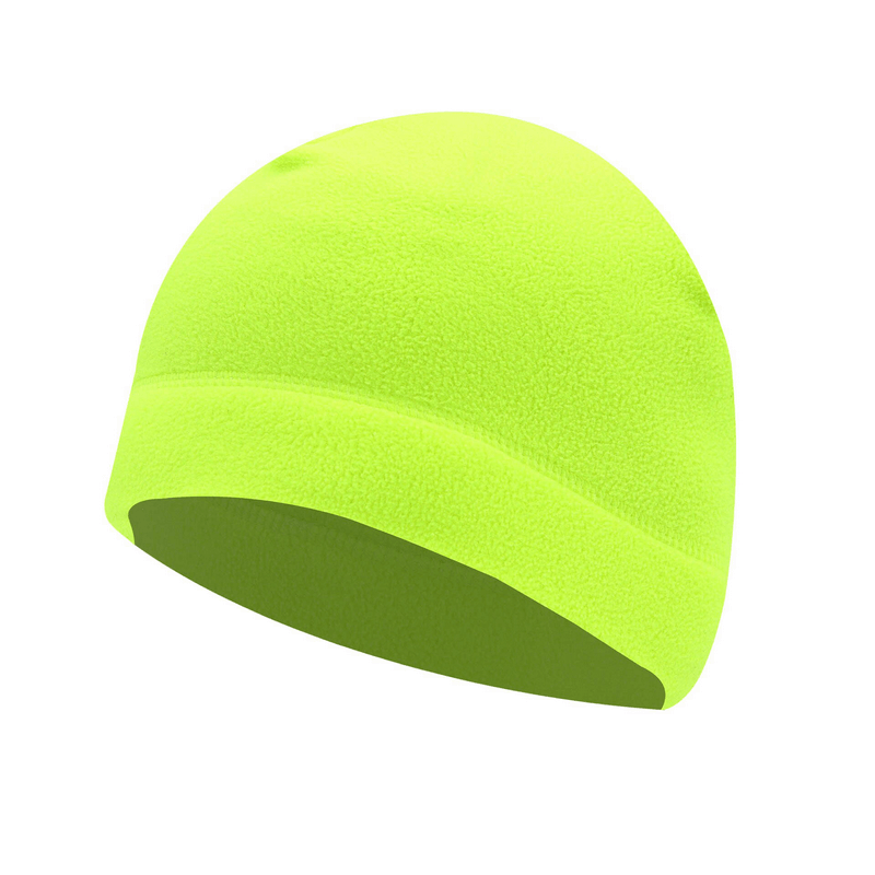 Bright green unisex windproof fleece sports hat for fishing and hunting, ideal for cold weather protection.