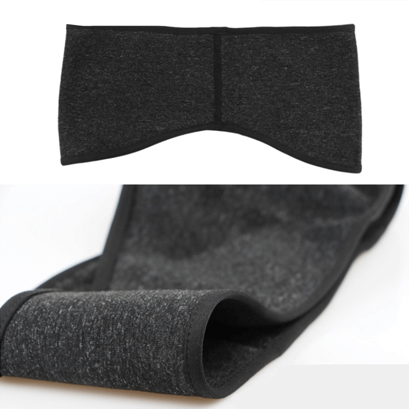 Warm elastic windproof sports headband, unisex design, black polyester material ideal for cycling, dimensions 25cm x 12cm.