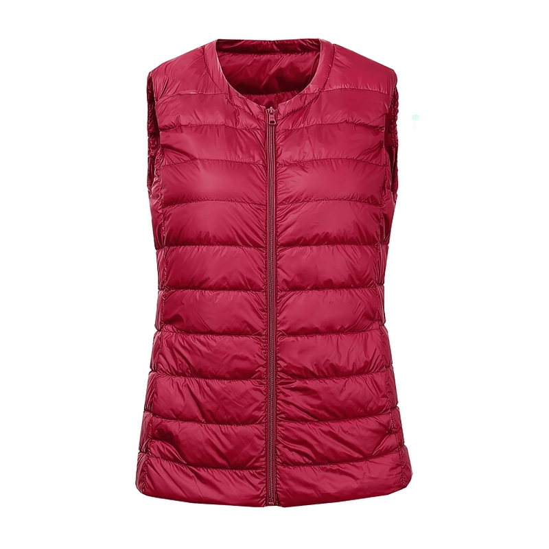 Warm Solid Women's Vest with Pockets / Oversize Ultra Light Female Outwear - SF0090