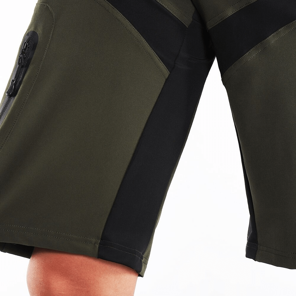 Water resistant downhill mountain bike shorts SF0592 with reflective detailing, offering UV protection and quick-dry fabric.