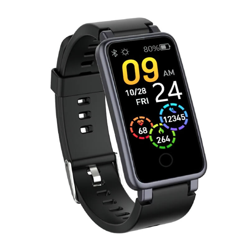 Sleek waterproof fitness tracking smart bracelet for Android/IOS with colorful display and IP67 rating.