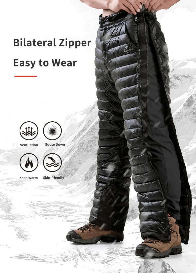 Pantalon de ski imperméable en duvet d'oie avec fermeture éclair ouverte des deux côtés pour homme - SPF0621 
