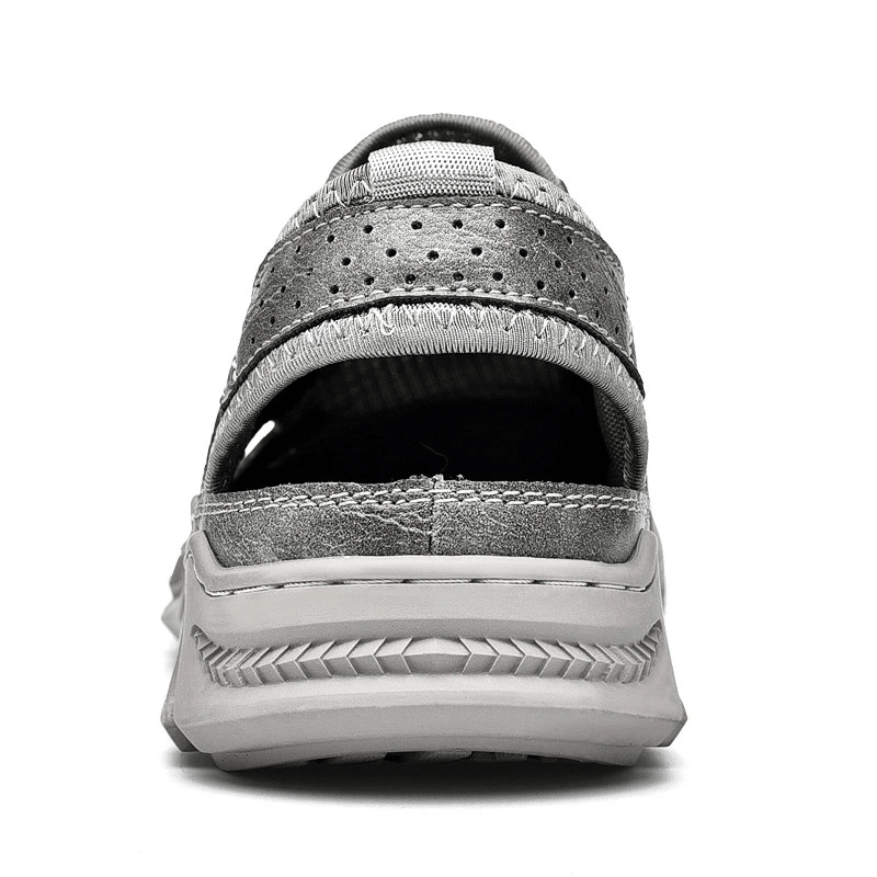 Back view of Hollow-Out Breathable Mesh Sandals with wear-resistant rubber sole and PU leather lining, style SF0699.