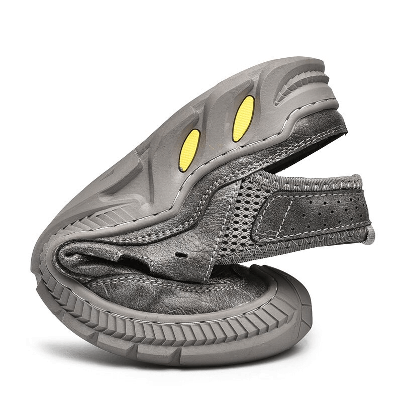 Flexed Hollow-Out Breathable Mesh Sandals with Wear-Resistance Rubber Sole showcasing lightweight design and comfort.